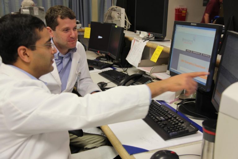 Seth Glickman, assistant professor in the UNC Department of Emergency Medicine (right), co-founded startup company Bivarus, which was recently acquired by Press Ganey, a leading provider of patient experience measurement and performance analytics for healthcare organizations.