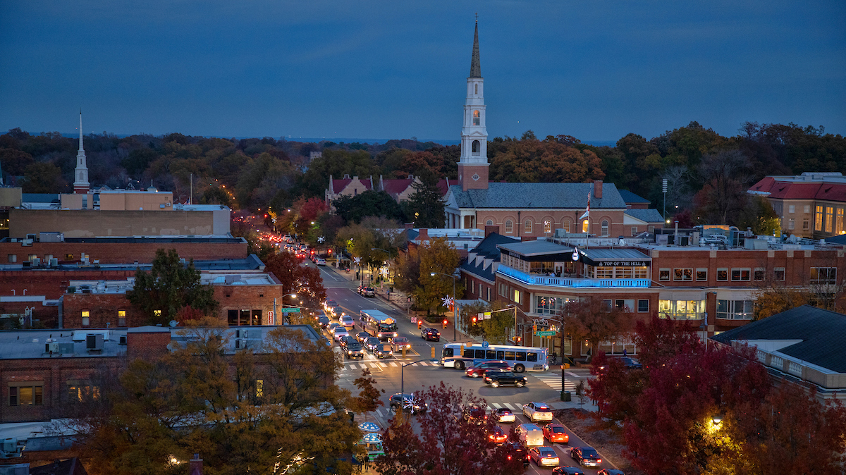 Downtown Chapel Hill at night 11.21.19